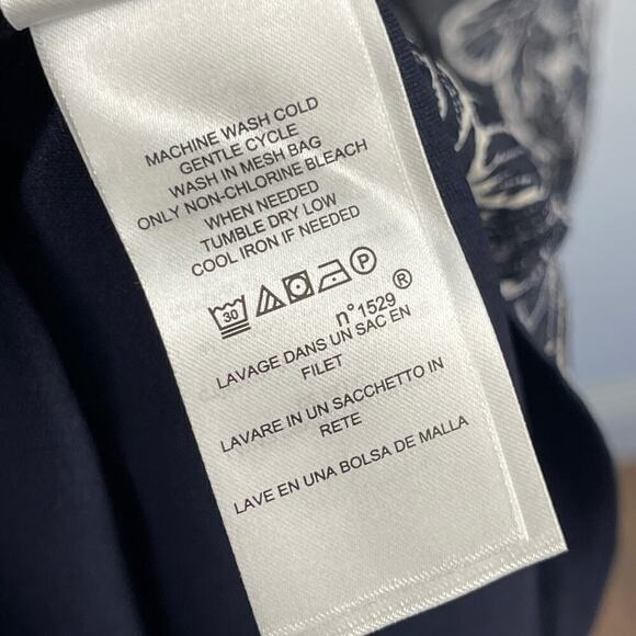 Ralph Lauren LRL Floral Georgette Maxi Dress Navy Cream One Shoulder Women's 4 - Picture 8 of 10